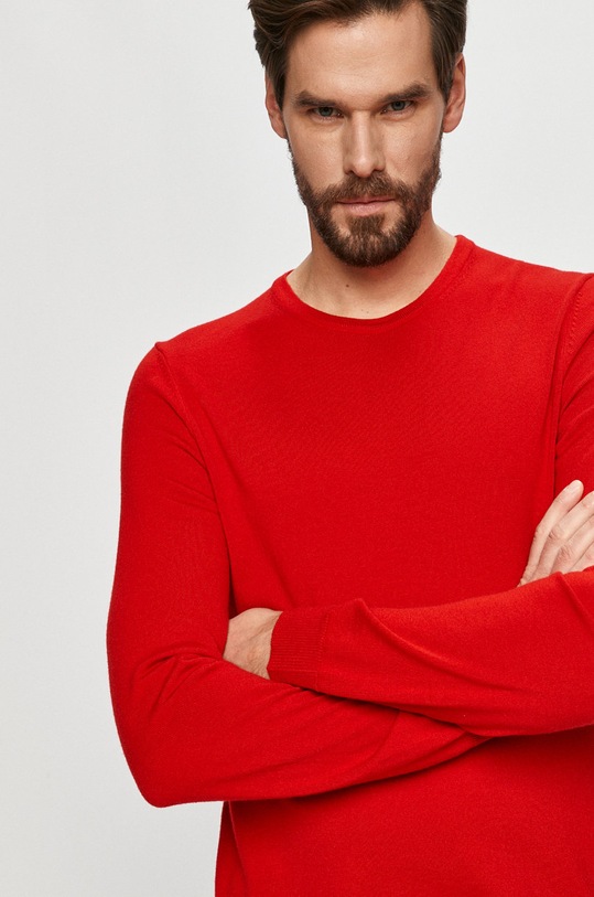 HUGO - Sweter 50435679 czerwony 50435679