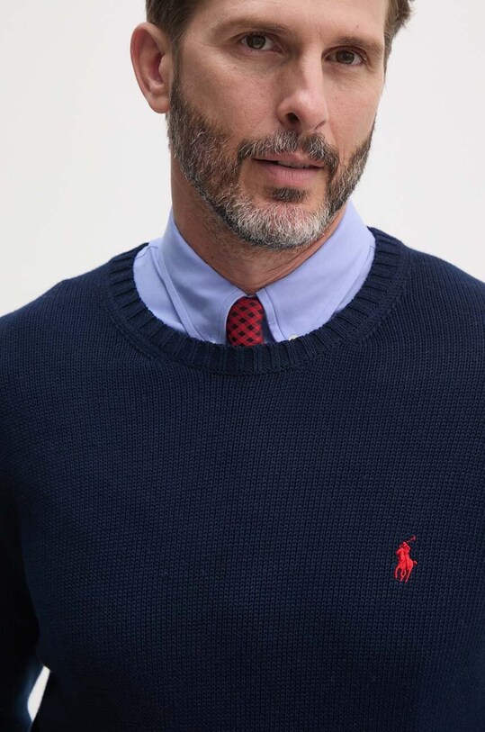 Бавовняний светр Polo Ralph Lauren темно-синій 710810846001