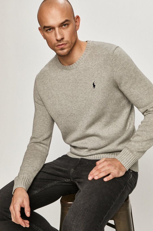 Polo Ralph Lauren - Sweter 710810846004 gładkie szary 710810846004