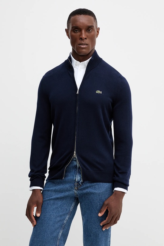 Lacoste cardigan a maglia fine blu navy AH1957