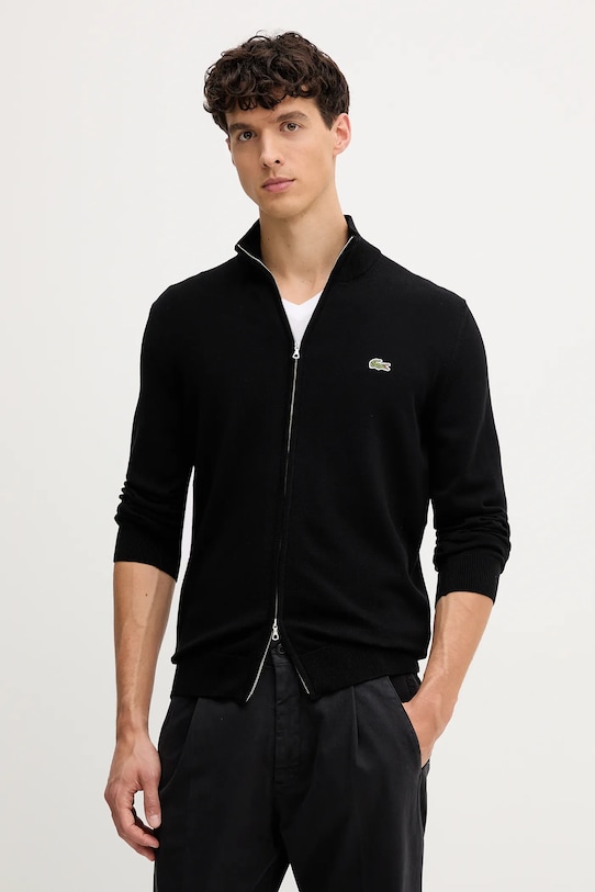 Lacoste - Cardigan uni negru AH1957