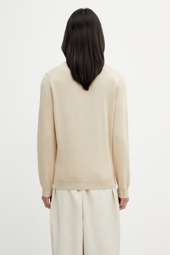 Одежда Lacoste свитер из хлопка для мужчин AH1985 бежевый