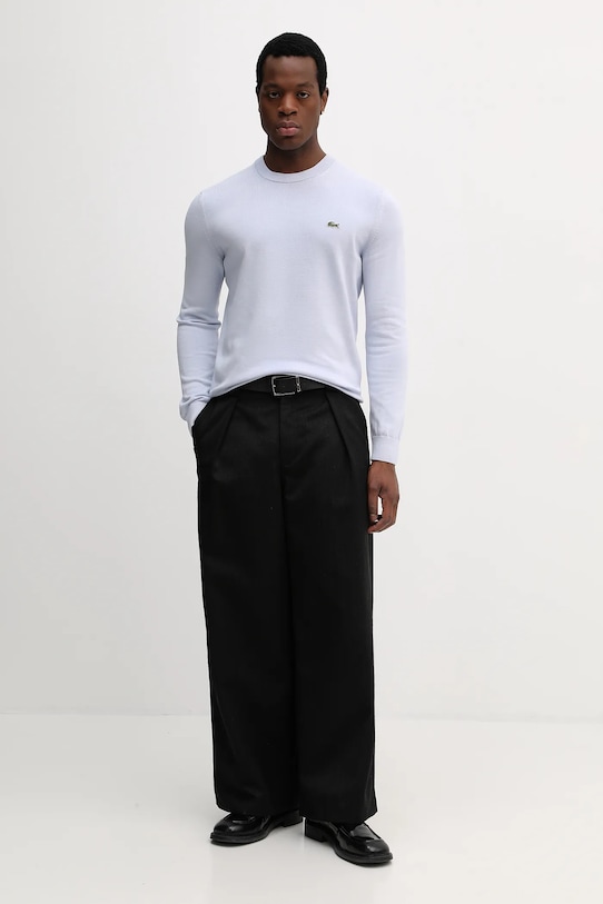 Lacoste sweter bawełniany AH1985 niebieski AW25