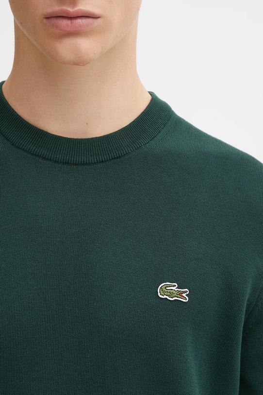 Lacoste sweter bawełniany zielony AH1985