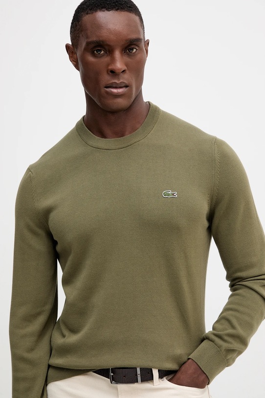 Lacoste sweter bawełniany pozostałe zielony AH1985