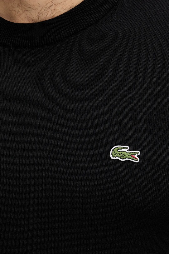 Βαμβακερό πουλόβερ Lacoste AH1985 μαύρο