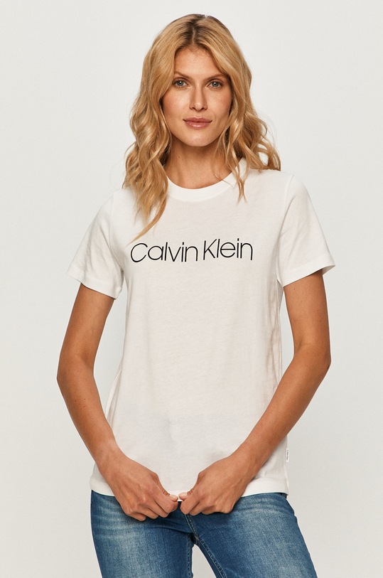 Tričko Calvin Klein kulatý bílá K20K202142