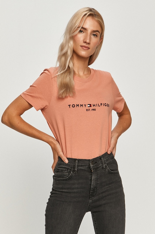 Tommy Hilfiger - Tricou imprimeu portocaliu WW0WW28681