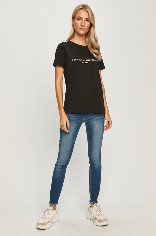 Tommy Hilfiger - Tricou WW0WW28681 negru AW21