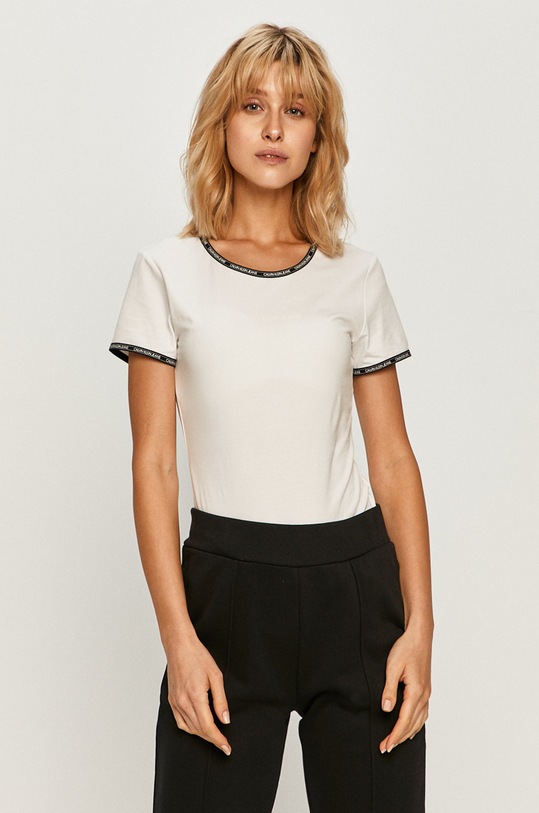 Calvin Klein Jeans - Tricou imprimeu alb J20J214227