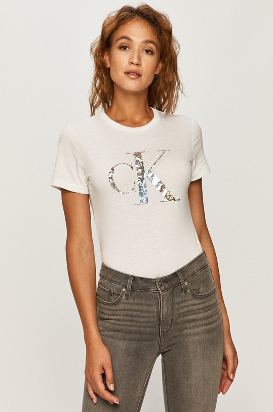 Calvin Klein Jeans - Tričko bavlna biela J20J214231