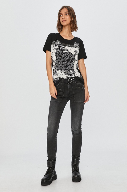 Desigual - Tricou 20WWTK86 negru AW20