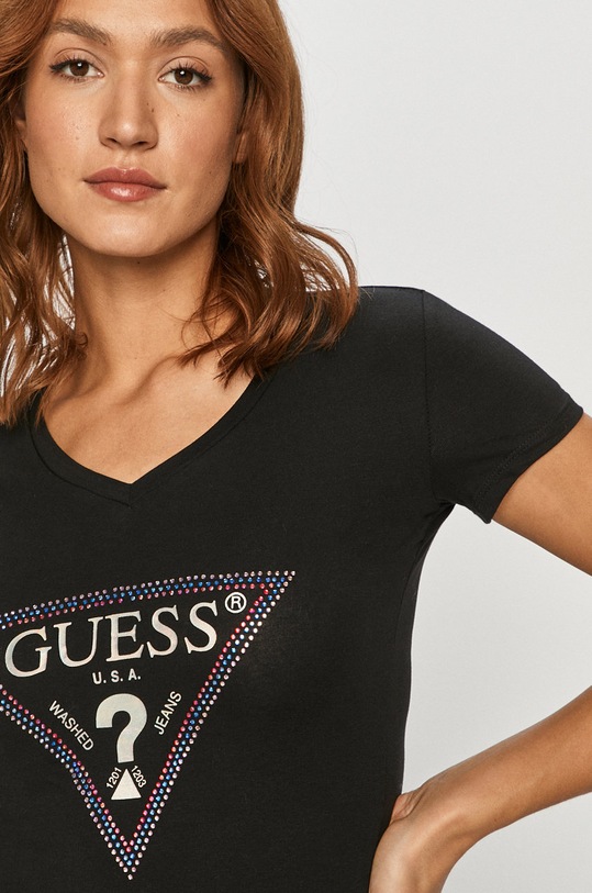 Guess - Tričko s elastanom čierna W0BI63.J1300