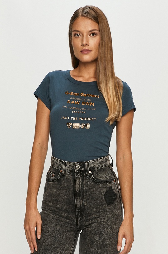 G-Star tricou print bleumarin D17853.4107.1605