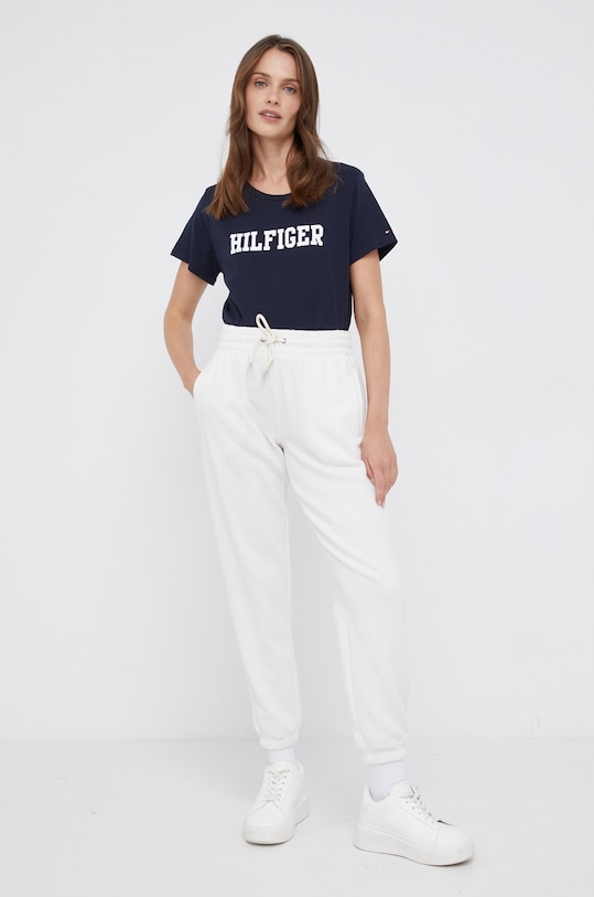 Tommy Hilfiger T-shirt bawełniany UW0UW02618 granatowy AW21