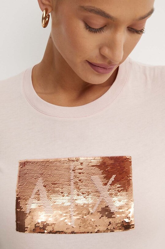 Бавовняна футболка Armani Exchange 8NYTDL.YJ73Z рожевий