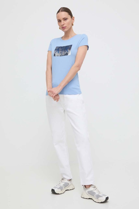 Armani Exchange t-shirt bawełniany 8NYTDL.YJ73Z niebieski SS25
