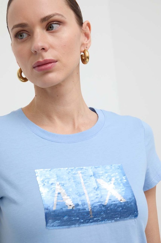 Armani Exchange t-shirt bawełniany niebieski 8NYTDL.YJ73Z
