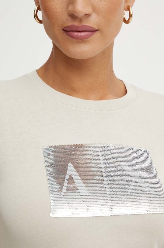 Хлопковая футболка Armani Exchange бежевый 8NYTDL.YJ73Z