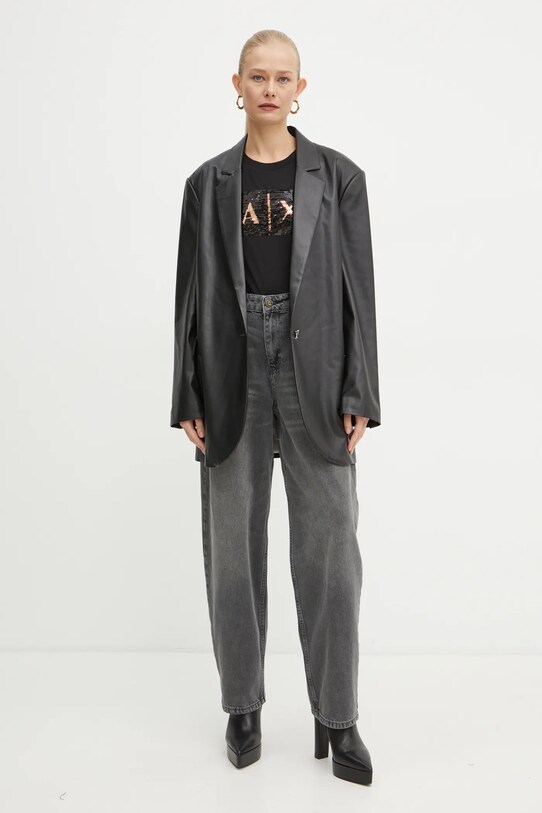 Хлопковая футболка Armani Exchange 8NYTDL.YJ73Z чёрный SS25