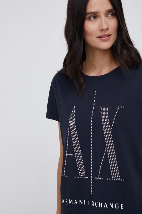 Armani Exchange - Tričko kulatý námořnická modř 8NYTDX.YJG3Z