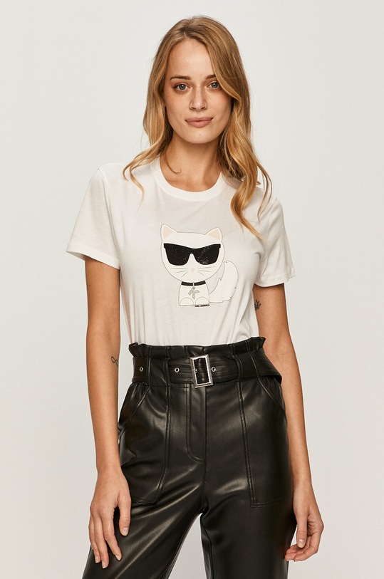 Karl Lagerfeld - Tricou print alb 205W1706