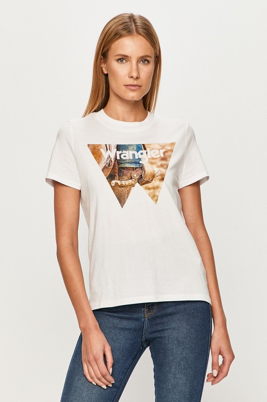 Wrangler - Футболка хлопок белый W7N9FK989