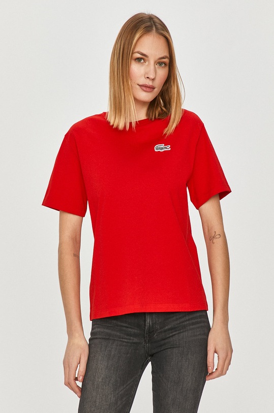 Lacoste - Tričko bavlna červená TF5902