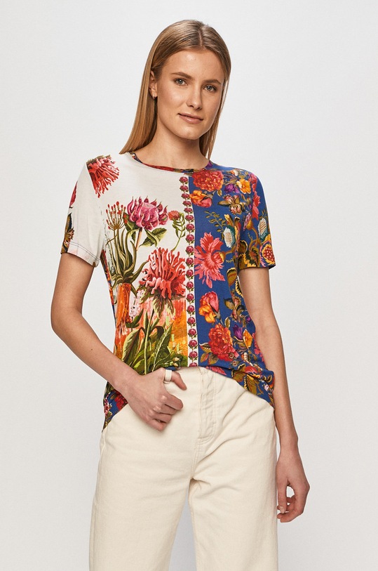 Desigual - Tričko okrúhly viacfarebná 20SWTKY9