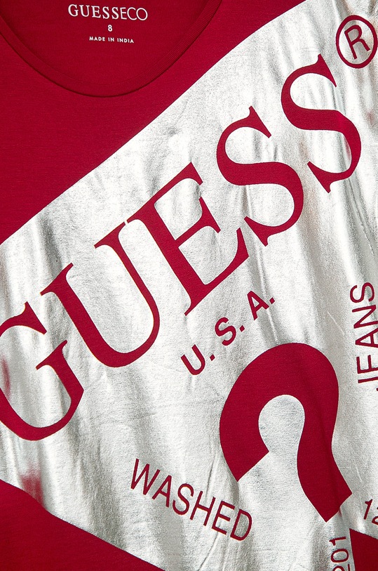 Dziewczynka Guess Jeans - T-shirt dziecięcy 116-176 cm J0YI13.KA6S0 bordowy