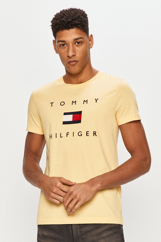 Tommy Hilfiger - T-shirt regular żółty MW0MW14313
