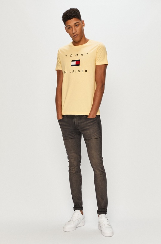 Tommy Hilfiger - T-shirt MW0MW14313 żółty AW20