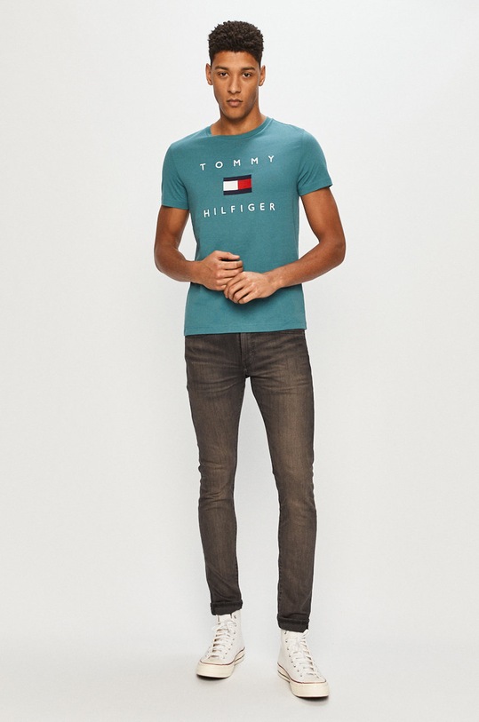 Tommy Hilfiger - T-shirt MW0MW14313 zielony AW20