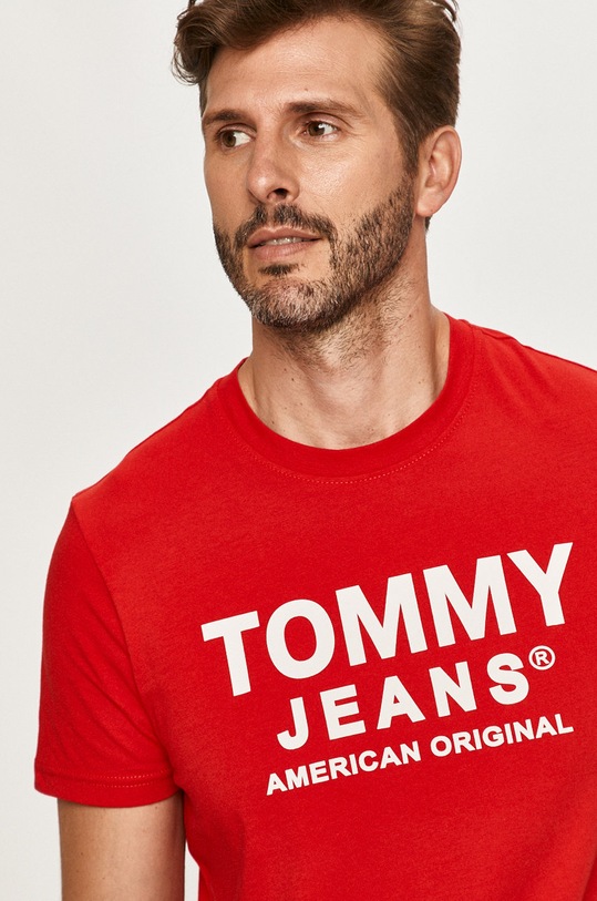 Tommy Jeans - Tričko červená DM0DM08349