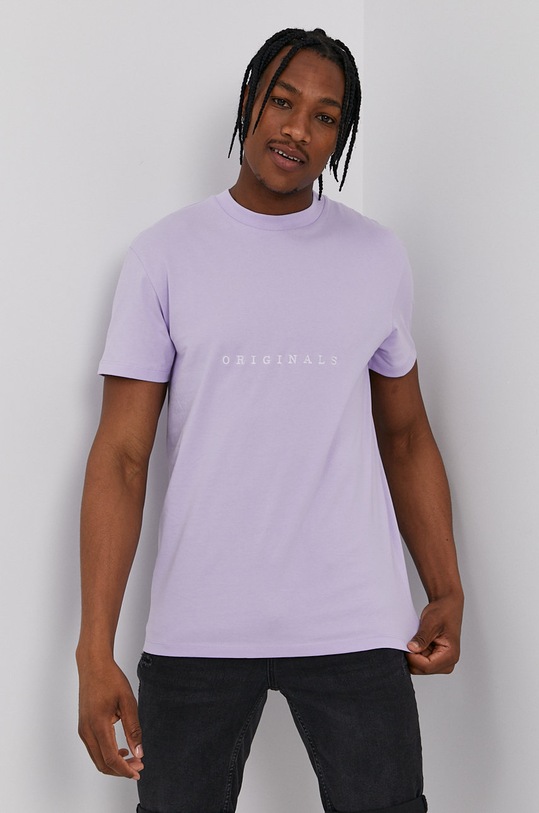 Tričko Jack & Jones nášivka fialová 12176780