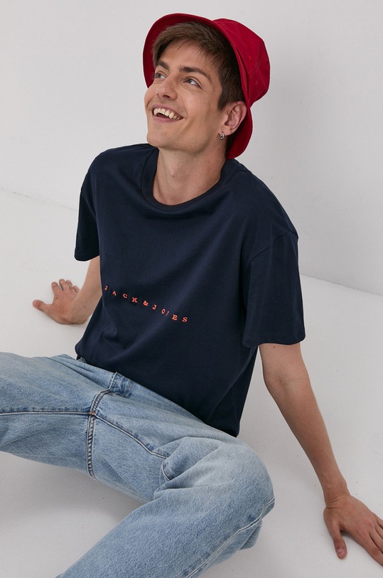 Tričko Jack & Jones nášivka tmavomodrá 12176780