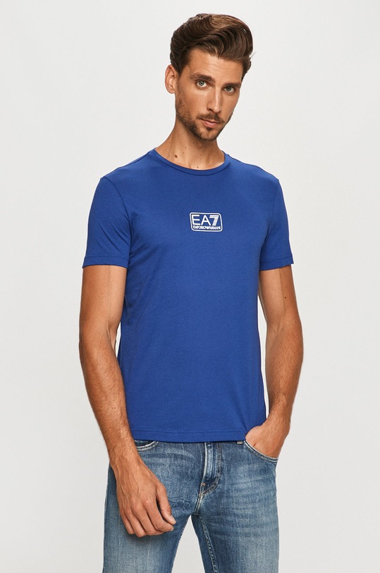 EA7 Emporio Armani - T-shirt 8NPT11.PJNQZ nadruk niebieski 8NPT11.PJNQZ