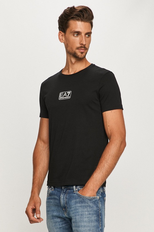 EA7 Emporio Armani - T-shirt 8NPT11.PJNQZ nadruk czarny 8NPT11.PJNQZ