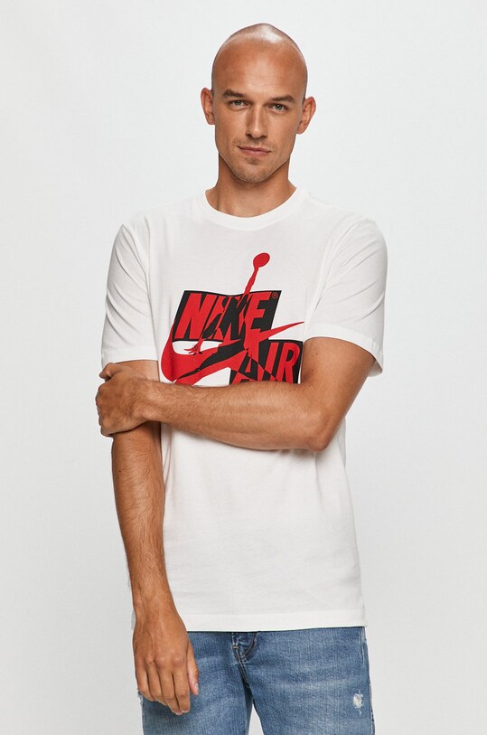 Jordan - T-shirt nadruk biały CU9570