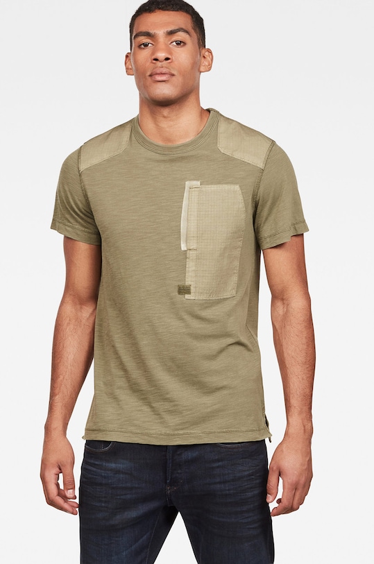 G-Star - Tričko nášivka zelená D12859.B136.724