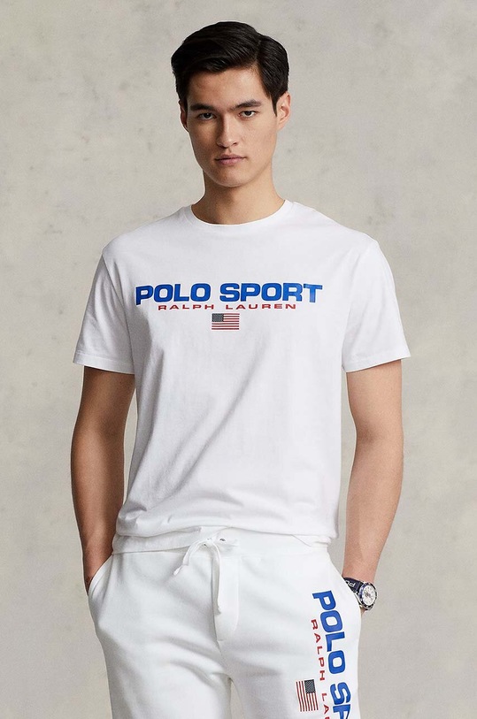 Bavlnené tričko Polo Ralph Lauren relaxed biela 710750444002