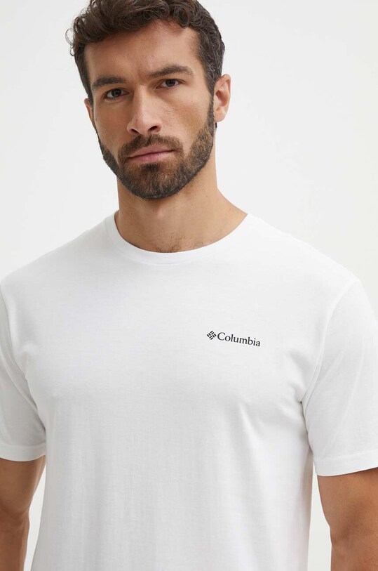 Хлопковая футболка Columbia North Cascades белый 1834041