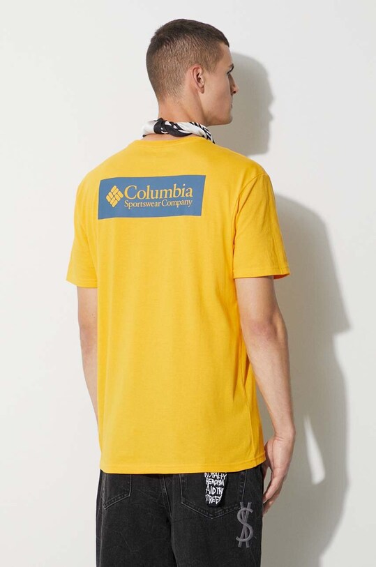 Odzież Columbia t-shirt bawełniany North Cascades 1834041 żółty