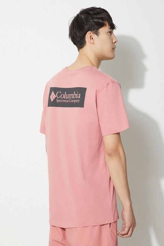 Памучна тениска Columbia North Cascades розов 1834041
