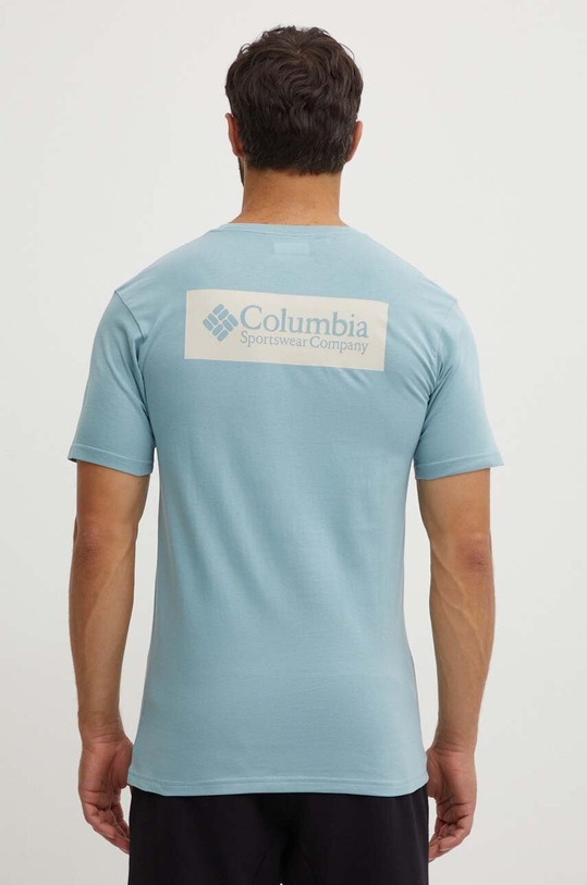 Odzież Columbia t-shirt bawełniany North Cascades 1834041 niebieski
