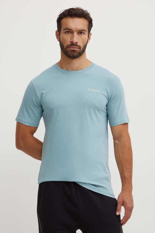 Columbia t-shirt bawełniany North Cascades niebieski 1834041