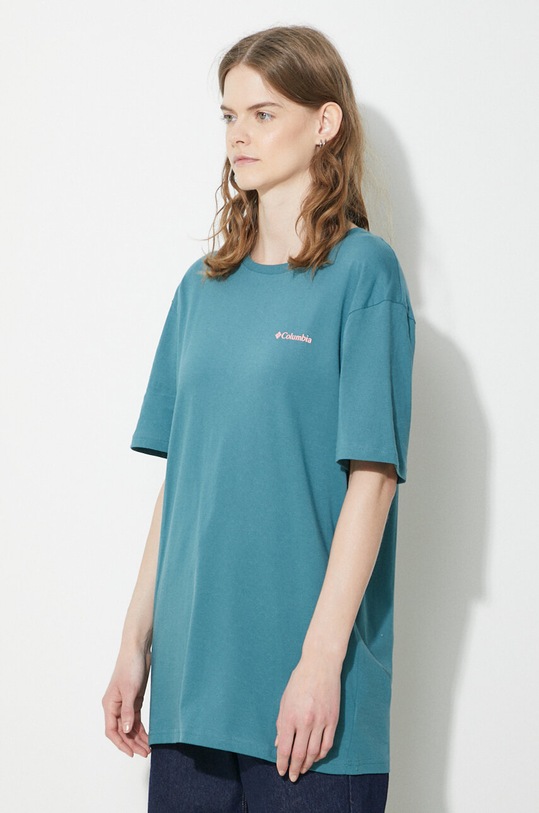 Памучна тениска Columbia North Cascades 1834041 тюркоазен