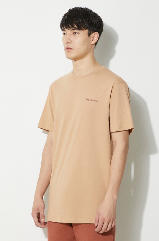 Памучна тениска Columbia North Cascades бежов 1834041