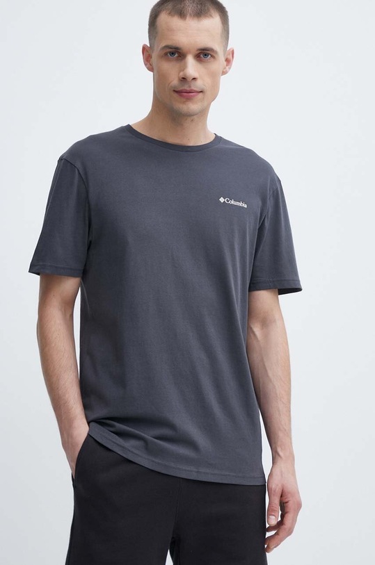 Odzież Columbia t-shirt bawełniany North Cascades 1834041 szary
