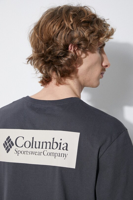 Columbia t-shirt bawełniany North Cascades 1834041 szary